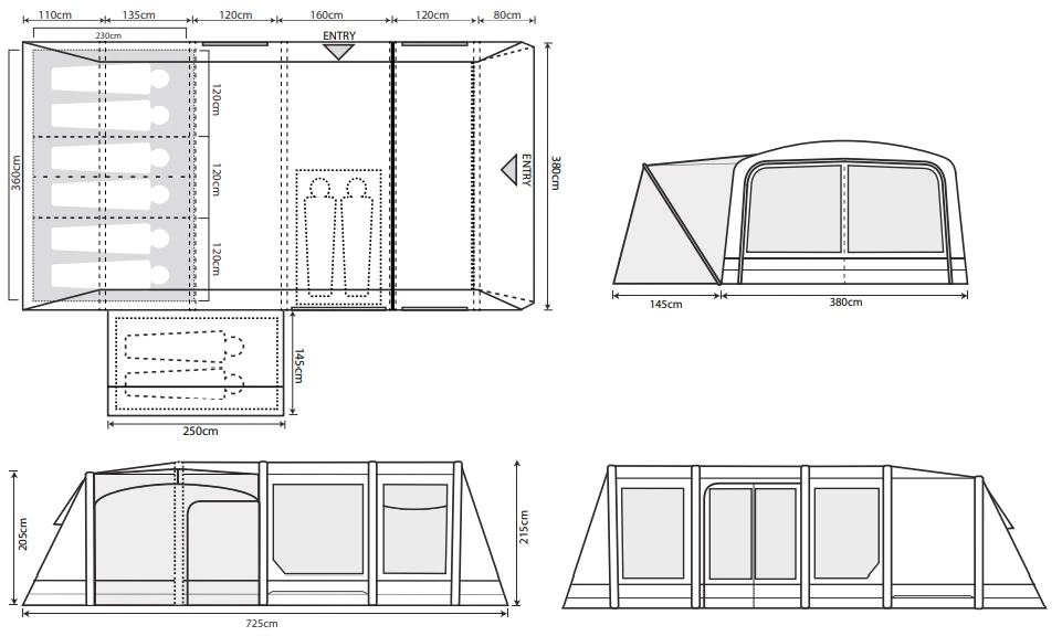 Outdoor Revolution Airedale 6.0SE Air Tent 14 Outdoor Revolution Airedale 6.0SE Air Tent - Image 12