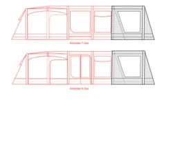 Outdoor Revolution Airedale 7.0SE / 9.0SE Front Porch Extension 17 Outdoor Revolution Airedale 7.0SE / 9.0SE Front Porch Extension -Robens Shop airedale 7se 9se front porch extension floorplan 3