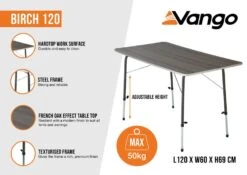 Vango Birch 120 Table 12 Vango Birch 120 Table -Robens Shop birch 120 infographic medium