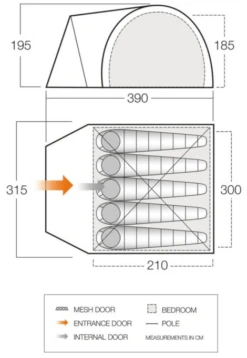 Vango Carron 500 Tent 10 Vango Carron 500 Tent -Robens Shop carron 500 dimensions image