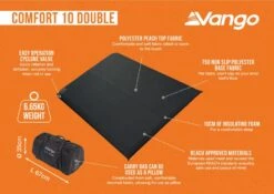 Vango Comfort 10cm Double Self Inflating Mat 9 Vango Comfort 10cm Double Self Inflating Mat -Robens Shop comfort 10 double infographic medium