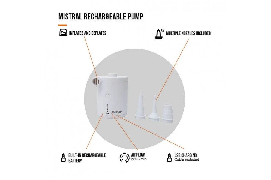 Vango Mistral Rechargeable Pump 4 Vango Mistral Rechargeable Pump - Image 2