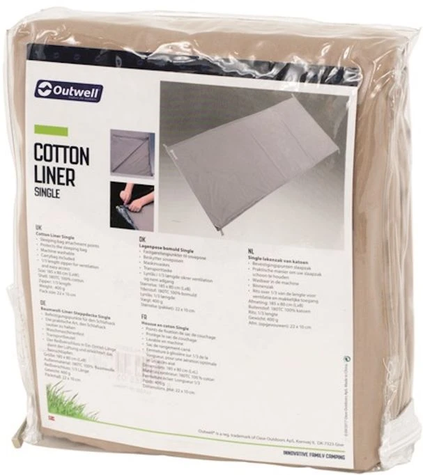Outwell Cotton Single Sleeping Bag Liner 5 Outwell Cotton Single Sleeping Bag Liner - Image 3
