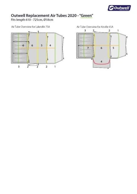 Outwell Air Repair Tube Green 610cm - 725cm 6 Outwell Air Repair Tube Green 610cm - 725cm - Image 4