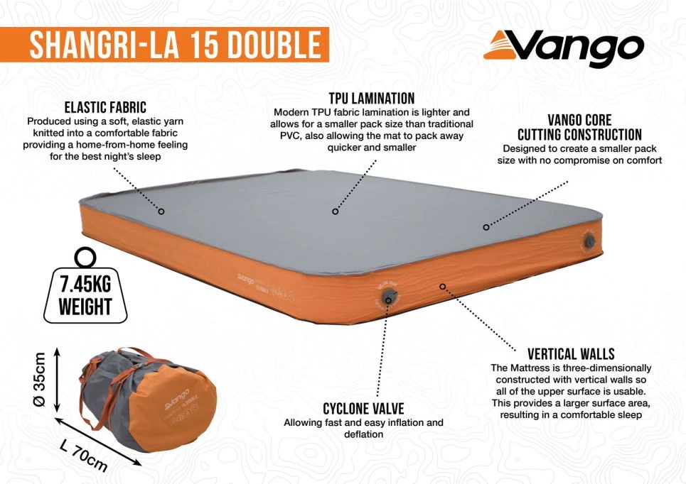 Vango Shangri-La II 15 Double Self Inflating Mat 6 Vango Shangri-La II 15 Double Self Inflating Mat - Image 4