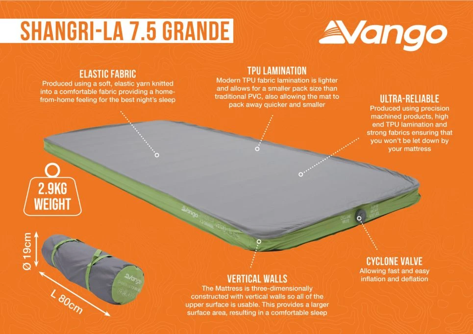 Vango Shangri-La II 7.5 Grande Self Inflating Mat 7 Vango Shangri-La II 7.5 Grande Self Inflating Mat - Image 5